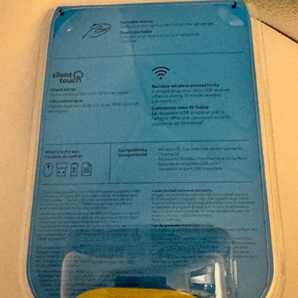 Logitech Wireless Mouse M340 Blue Galaxy Silent Clicks USB Receiver NEW OPEN BOX - Picture 9 of 9